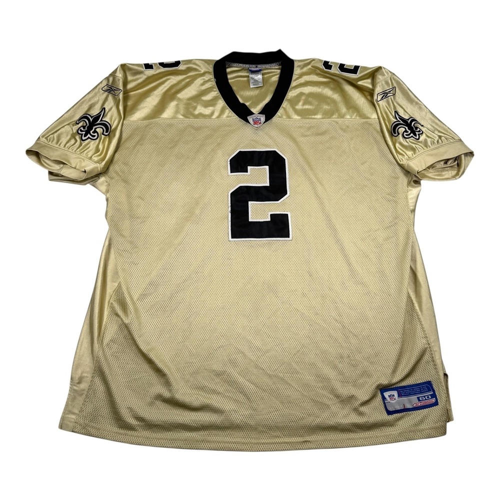 New Orleans Saints Football Jersey Mens 60 Gold NFL Reebok Brooks 2 On Field